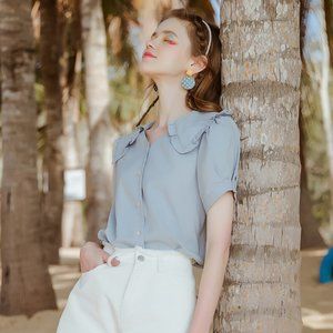 Blue collar shirt